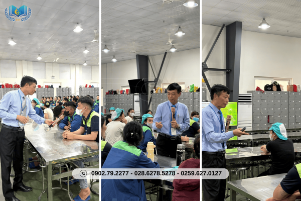 Công nhân trao đổi và tiếp thu kiến thức
